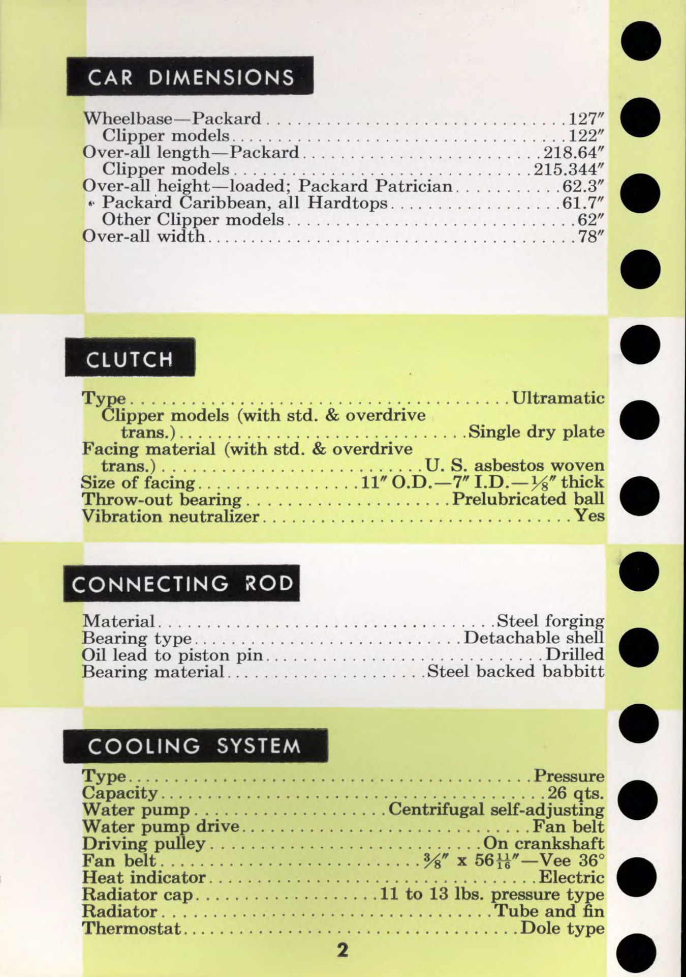 1956 Packard Data Book Page 90